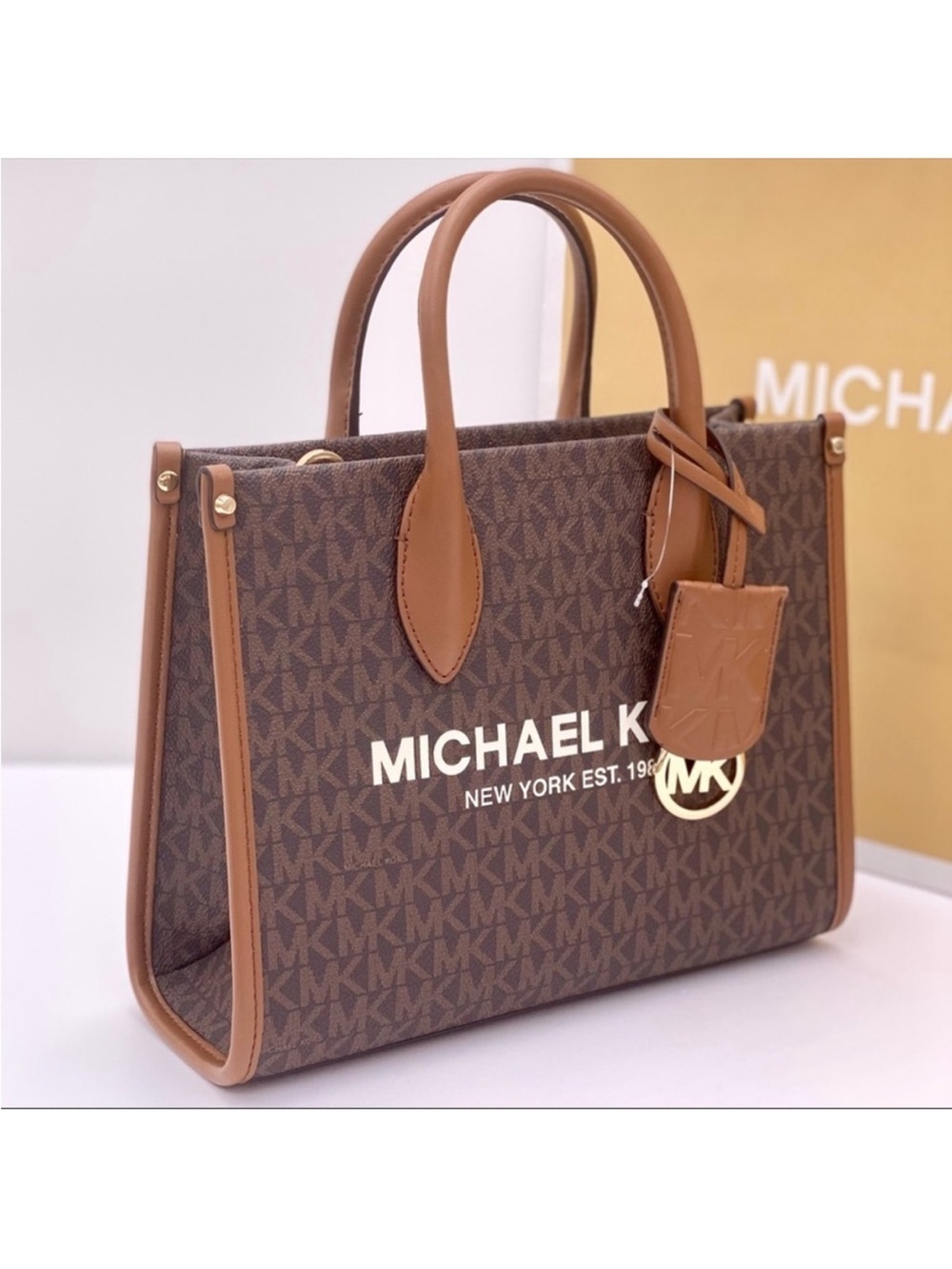 New Michael Kors Mirella Small
Crossbody Tote Bag Brown